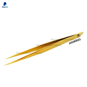 แหนบต่อขนตาสแตนเลสสีทองเงา ดีไซน์ใหม่ สวยทันสมัย / แหนบต่อขนตาดีไซน์ใหม่ - Product Image 2