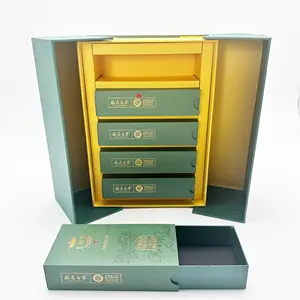 Caja de regalo de producto de diseño personalizado de gama alta, caja de papel de té, caja de papel de regalo con cajón deslizante