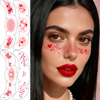Tatouage de faux-freckles européen et américain, imperméable, rouge à lèvres sexy, design sexy, maquillage pour la Saint-Valentin, autocollants pour le visage à effet de faux-freckles légers