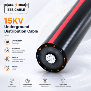 15kV อัล100% เกลียวตัวนำอลูมิเนียม TR XLPE หนึ่งในสามแจ็คเก็ต LLDPE <span class=keywords><strong>สาย</strong></span>เชื่อม urd - Product Image 1