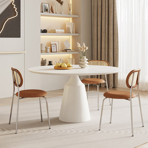 Rock Plate Dining <strong>Table</strong> for <strong>Small</strong> Apartments Minimalist Design Pure Black <strong>White</strong> Turntable Top Anti-scratch Anti-scalding No - Product Image 1