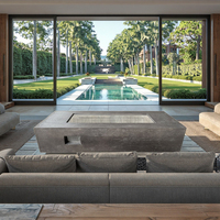 Table de foyer intérieur en béton avec brûleur en acier inoxydable de 72 pouces intelligent intérieur bio alcool éthanol cheminée