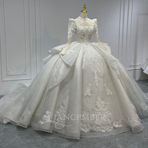 Robe de mariée Xs235 haut de gamme avec dos lacé et découpes, broderie de perles et cristaux, personnalisable, Boda Vestidos Jancember - Product Image 2