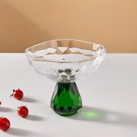 Bol sur piédestal en verre cristal K9, plat de luxe pour desserts et bonbons, idéal pour hôtels, buffets, restaurants, présentation, personnalisation OEM