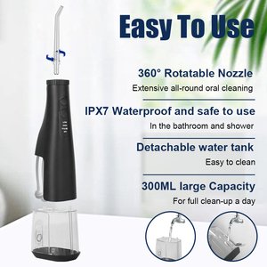 เครื่องทำความสะอาดฟันแบบพกพา Baolijie กันน้ำระดับ IPX7 สีดำ ไร้สาย ชาร์จผ่าน USB ใช้พลังน้ำสำหรับทำความสะอาดฟัน - Product Image 3