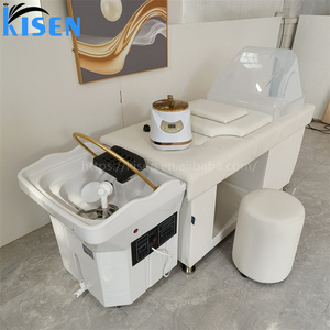 อ่างสระผมแบบพกพา Kisen โต๊ะทำผม เตียงสปาหัว ปรับแต่งได้ สีดำ ขาว เบจ เตียงสระผมแบบไม่ใช้ท่อ - Product Image 3