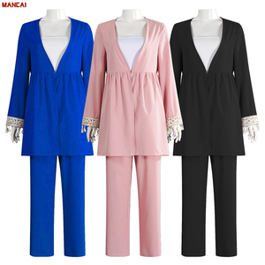 Conjunto <span class=keywords><strong>de</strong></span> Pantalones <span class=keywords><strong>de</strong></span> Dos Piezas con Flecos Casuales Musulmanes, Ropa Musulmana Retro Medieval para Mujer, Traje <span class=keywords><strong>de</strong></span> Pantalón <span class=keywords><strong>de</strong></span> Dos Piezas, Atuendos Cómodos <span class=keywords><strong>de</strong></span> Otoño - Product Image 1