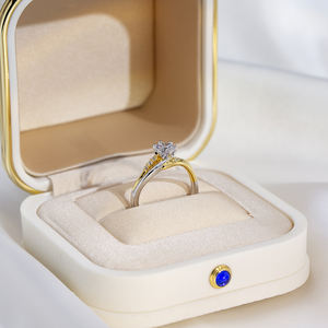 Anillo de Compromiso de Diamantes Cultivados en Laboratorio para Mujer, Forma Redonda, Oro de 18K, Messi Jewelry MSR-1750 - Product Image 2