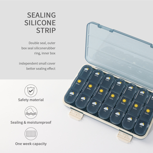 <span class=keywords><strong>Pilulier</strong></span> portable étanche 7 jours 21 28 compartiments pour voyage-boîtes à médicaments mensuelles AM/PM pour le stockage - Product Image 6