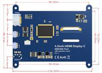 Layar Sentuh Kapasitif USB Resolusi 800*480 Ukuran 4.3 Inci untuk Raspberry Pi 3B/3B+/4B & Mini PC dengan Antarmuka Audio/Video Digital