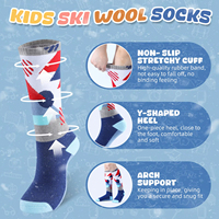 Chaussettes thermiques en laine mérinos pour enfants et étudiants, épaisses, chaudes, absorbant l'humidité, pour le ski, la randonnée, les sports, pour garçons et filles