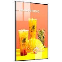 Boîte à lumière LED murale Ewen DX-2401-27 A1-A4, cadre pour affiche en verre trempé, panneau publicitaire