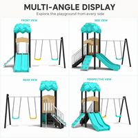 Équipement de jeu extérieur commercial pour enfants, toboggan et structure d'escalade pour parc, garderie, école