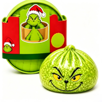 Juguete Blandito de TPR de Rebote Lento, Sorpresa Navideña Grinch, Caja Ciega de Dumplings Misteriosos, Juguete Antiestrés Fidget, Set de Regalo al por Mayor