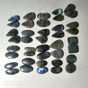 Cabujones Ovalados de Ágata Musgosa Azul Natural, Gemas Sueltas Pulidas para Fabricación de Joyas, Colgantes, Anillos, Pendientes - Product Image 1