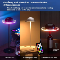 Lampe de table Planète, Veilleuse USB Rechargeable, Lampe de chevet en forme de verre à vin, Décoration 3D Lune, Lumière d'ambiance pour la maison, la chambre, Cadeau