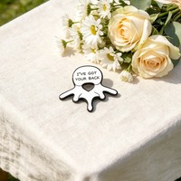 Broche en émail en forme d'os de colonne vertébrale avec inscription 'I've Got Your Back', épingle de revers gothique en alliage de zinc pour sac à dos, vêtements, décoration, cadeau