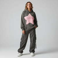 Sweat-shirts Streetwear Automne pour Femme, Personnalisés, à Capuche, Coupe Ample, Tricotés Unis, Respirants, Anti-boulochage, avec Impression en Mousse, Marque