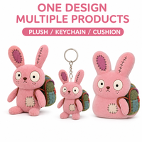 Fabricant OEM/ODM de jouets en peluche personnalisés : Adorable lapin rose avec sac à dos, idéal pour les marques de distributeurs et les commandes en gros