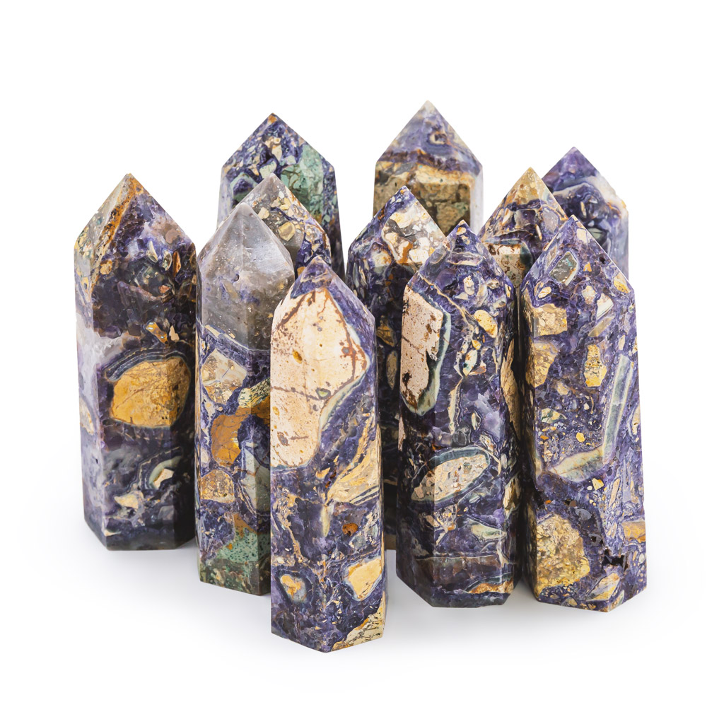 Горячая Распродажа натуральный рейки драгоценный камень кристалл фэншуй палочка башня этнические изделия Кристаллы ИСЦЕЛЕНИЕ КАМНИ брекчии точка