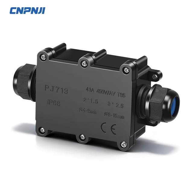 CNPNJI Outdoor Junction Box Light Grey/Nylon ABS/PC CE IP67 2 Way 4 Way Solar Panel Electrical Wire Connection Enclosure