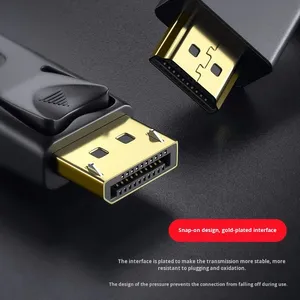 Câble <span class=keywords><strong>DisplayPort</strong></span> avec 4k HDR 60Hz plaqué or, câble <span class=keywords><strong>HDMI</strong></span> vers DP pour vidéo PC ordinateur portable TV 1,8m <span class=keywords><strong>3m</strong></span> - Product Image 4