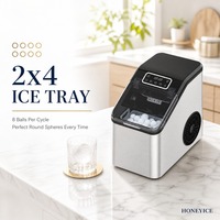 Machine à glaçons sphériques compacte SOHEF pour la cuisine domestique, boules de glace transparentes de 3 cm, 50 pièces, stockage, conception de démoulage automatique avec panneau tactile