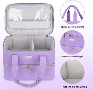 Échantillon gratuit, vente en gros d'usine, sac de rangement pour vernis à ongles, sac de rangement pour outils d'amélioration des ongles, sac à cosmétiques double couche, sac à huile essentielle - Product Image 2