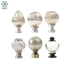 Cheap Design <strong>Curtain</strong> Rod Set Glass Crystal Finials Fancy <strong>Curtain</strong> <strong>Pole</strong> <strong>Ends</strong> Cover Decorative Crystal Ball <strong>Curtain</strong> Rod Finials - Product Image 2