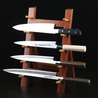 Support à couteaux à sashimi multi-niveaux en bois de Hinoki massif Elite |   Support haute densité résistant aux micro-organismes |   Chef sushi professionnel