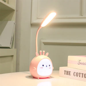 Linda figura de ratón portalápices iluminación de escritorio luz nocturna ahorro de energía lectura lámpara de mesa LED recargable rosa para niños - Product Image 6