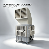 Refroidisseur d'air industriel mobile à grand volume d'air (12000 m³/h), faible bruit, équipement de refroidissement pour élevages et serres de culture