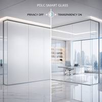 Cloison murale en verre sans cadre, style minimaliste moderne, système panoramique en verre trempé, séparateur de pièce fin