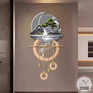 Peinture décorative pour couloir d'entrée, nouveau style chinois, nature morte à <span class=keywords><strong>neuf</strong></span> poissons - Product Image 4