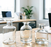 Bouteilles cylindriques en verre transparent en gros 100ml 125ml 200ml vides pour diffuseur d'arômes et parfums pour la décoration intérieure, logo personnalisé