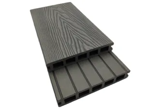 Plancher extérieur en bois composite creux gaufré 3D en WPC