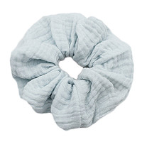 Scrunchies en coton gaze écologiques personnalisables pour femmes, grands chouchous d'été pour filles avec logo personnalisé