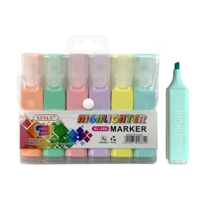 Fabricante oem personalizado crianças papelaria fluorescente bíblia highlighter caneta colorido pastel highlighter marcador caneta set para a escola