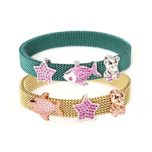 <span class=keywords><strong>Bracelet</strong></span> élastique en acier inoxydable pour hommes <span class=keywords><strong>Bracelet</strong></span> de printemps en <span class=keywords><strong>or</strong></span> marron bleu arc-en-ciel de couleurs mélangées personnalisé - Product Image 5