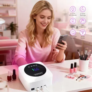 Lámpara Profesional para Uñas: 57 LED, 3 Temporizadores, Sensor Inteligente y Función de Banco de Energía - Luz UV/LED Recargable para Curado de Esmalte en Gel - Product Image 3