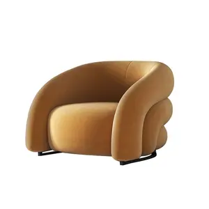 Yeni fransız tekli koltuk kadife kumaş otel lobi koltuklar tasarımcı yaratıcı oturma odası için modern salon sandalye