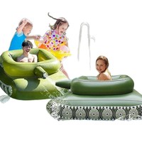 Bouée gonflable en forme de réservoir avec fonction de pulvérisation d'eau, jouet flottant pour enfants et adultes - Coussin d'air en PVC écologique pour jeux de piscine