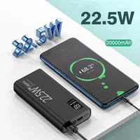 Banco de energía de gran capacidad de 20000mAh USB C 22,5 W batería de repuesto externa 10000mAh cargador rápido portátil para teléfono móvil