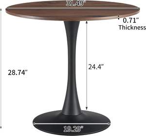 Ferme rustique marron petit Accent base en métal tulipe Table pour salle à manger Restaurant Bistro ménage Table à manger <span class=keywords><strong>ronde</strong></span> en <span class=keywords><strong>bois</strong></span> - Product Image 6