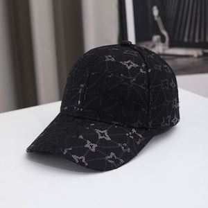 Gorra de mujer de moda, nueva y creativa, con lentejuelas de estrella y pedrería, mercerizada, versión coreana, de 6 paneles, ajustable, de lona con diseño de puntos, estilo urbano - Product Image 3