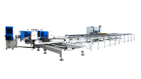 Machine de soudage et de sertissage d'angle verticale à quatre têtes pour la fabrication de cadres de fenêtres et de portes en profilés PVC/UPVC, commande CNC automatique, moteur 10 kW, roulement