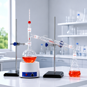 Equipo de Destilación de Vidrio para Laboratorio, 250/500/1000 ml, Vidrio Borosilicato para Investigación de Laboratorio y Destilación de Aceites Esenciales - Product Image 3