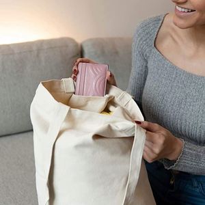 Wholesale Waterproof Foldable <b>Canvas</b> Tote <b>Bag</b> with Zipper Closure Custom Logo & Color OEM Brand - Product Image 3