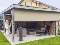 Stores verticaux motorisés en alliage d'aluminium pour extérieur, pare-soleil électrique coupe-vent à fermeture éclair, stores enrouleurs pour pavillon