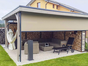 Stores verticaux motorisés <span class=keywords><strong>en</strong></span> alliage d'aluminium pour extérieur, pare-soleil électrique coupe-vent à fermeture éclair, stores enrouleurs pour pavillon - Product Image 6